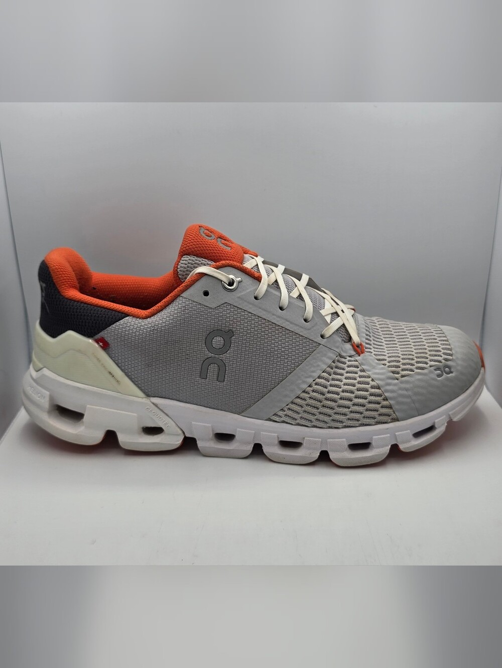 On Running Cloudflyer Running Shoe - Gray with Orange Accent